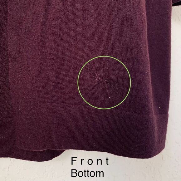 Akris Punto Cardigan Sweater US 16 Dark Purple Open 100% Wool Designer Luxury - Picture 6 of 13